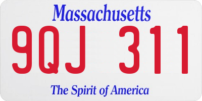 MA license plate 9QJ311