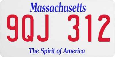MA license plate 9QJ312