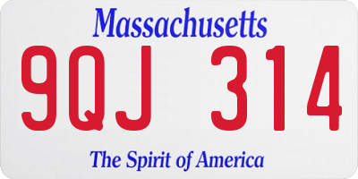 MA license plate 9QJ314
