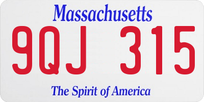 MA license plate 9QJ315