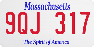 MA license plate 9QJ317