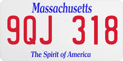 MA license plate 9QJ318