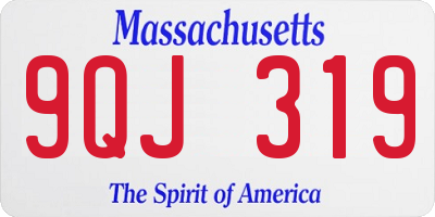 MA license plate 9QJ319