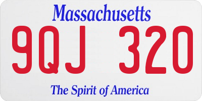 MA license plate 9QJ320