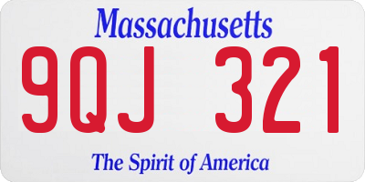 MA license plate 9QJ321