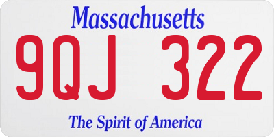 MA license plate 9QJ322
