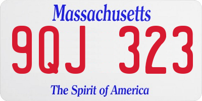 MA license plate 9QJ323