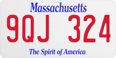MA license plate 9QJ324