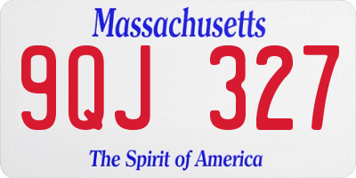 MA license plate 9QJ327