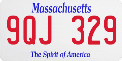 MA license plate 9QJ329