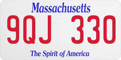 MA license plate 9QJ330