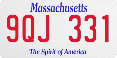 MA license plate 9QJ331