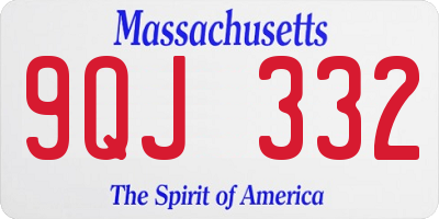 MA license plate 9QJ332