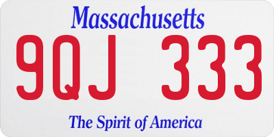 MA license plate 9QJ333