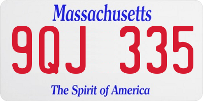 MA license plate 9QJ335