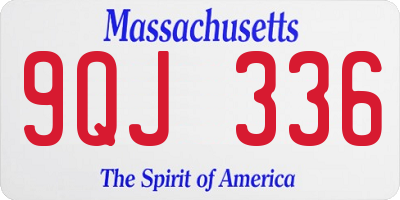 MA license plate 9QJ336