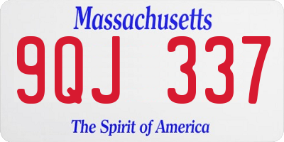 MA license plate 9QJ337