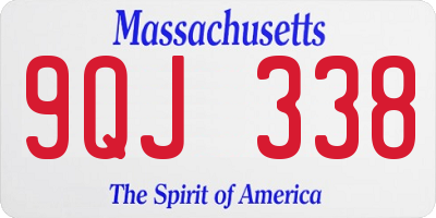 MA license plate 9QJ338
