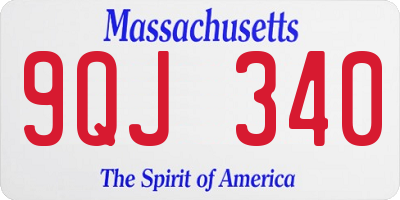 MA license plate 9QJ340