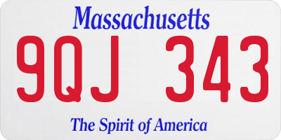 MA license plate 9QJ343