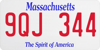 MA license plate 9QJ344