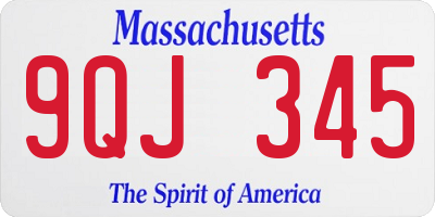 MA license plate 9QJ345