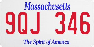 MA license plate 9QJ346