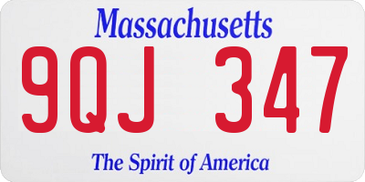 MA license plate 9QJ347