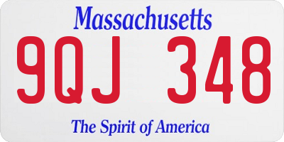 MA license plate 9QJ348