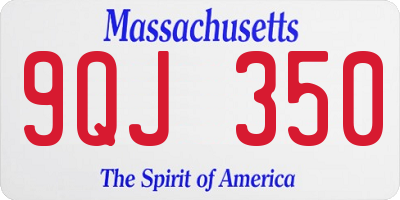 MA license plate 9QJ350