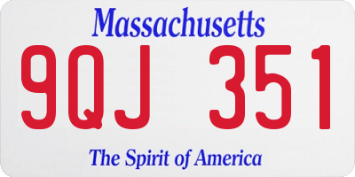 MA license plate 9QJ351