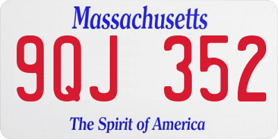 MA license plate 9QJ352