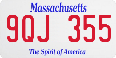 MA license plate 9QJ355