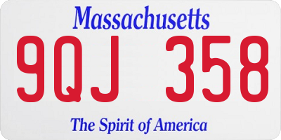 MA license plate 9QJ358