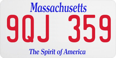 MA license plate 9QJ359
