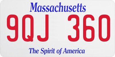 MA license plate 9QJ360