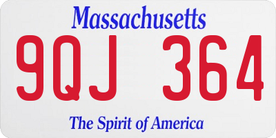MA license plate 9QJ364