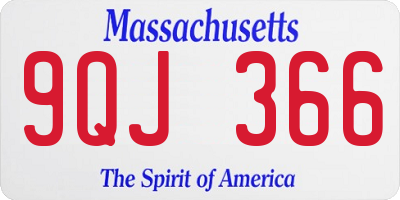MA license plate 9QJ366