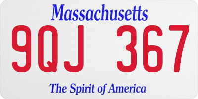 MA license plate 9QJ367