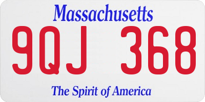 MA license plate 9QJ368