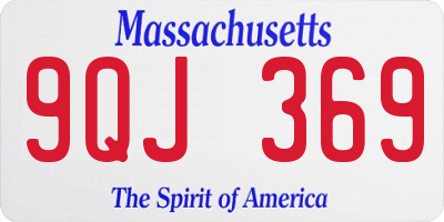 MA license plate 9QJ369
