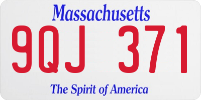 MA license plate 9QJ371