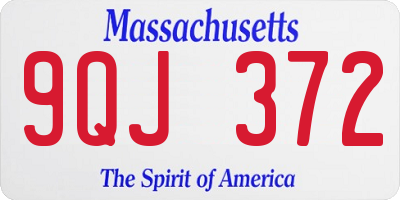 MA license plate 9QJ372