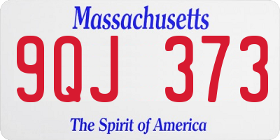 MA license plate 9QJ373