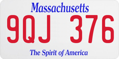 MA license plate 9QJ376