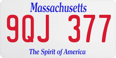 MA license plate 9QJ377