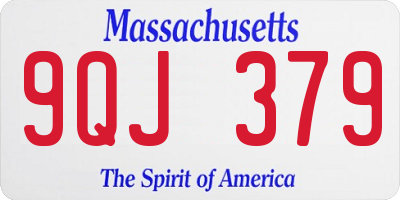 MA license plate 9QJ379
