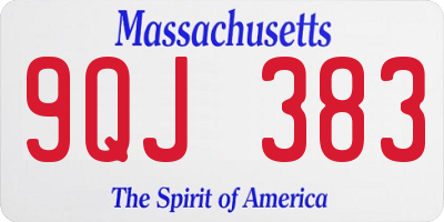 MA license plate 9QJ383