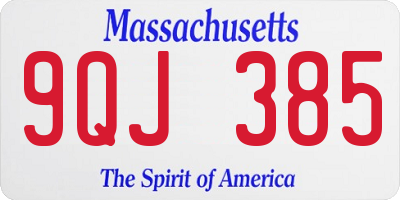 MA license plate 9QJ385