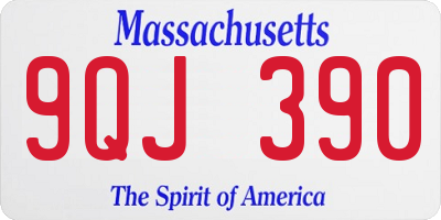 MA license plate 9QJ390